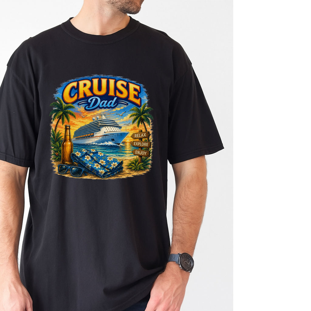 Cruise Dad T-Shirt — Vintage Tropical Cruise Ship Graphic Tee