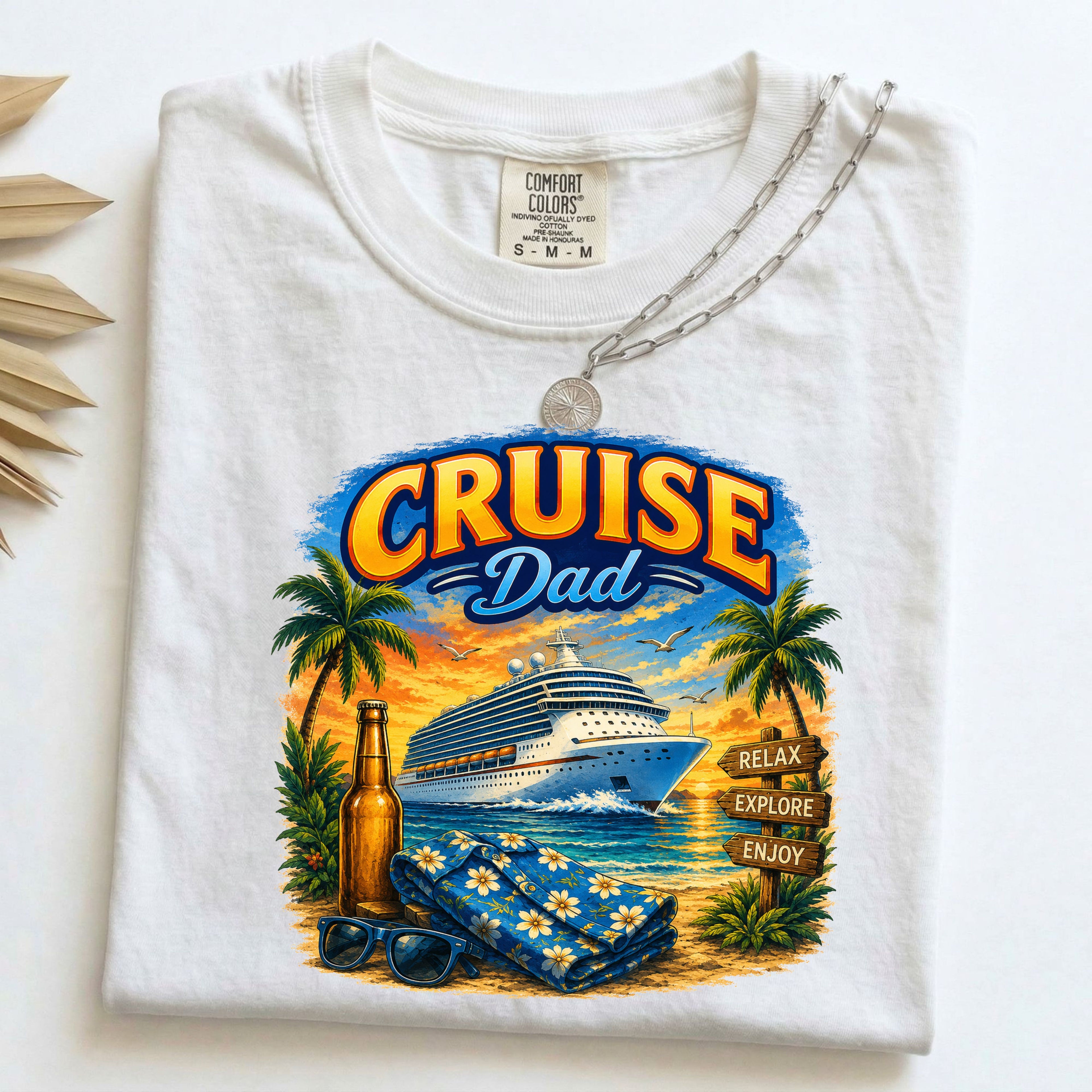 Cruise Dad T-Shirt — Vintage Tropical Cruise Ship Graphic Tee