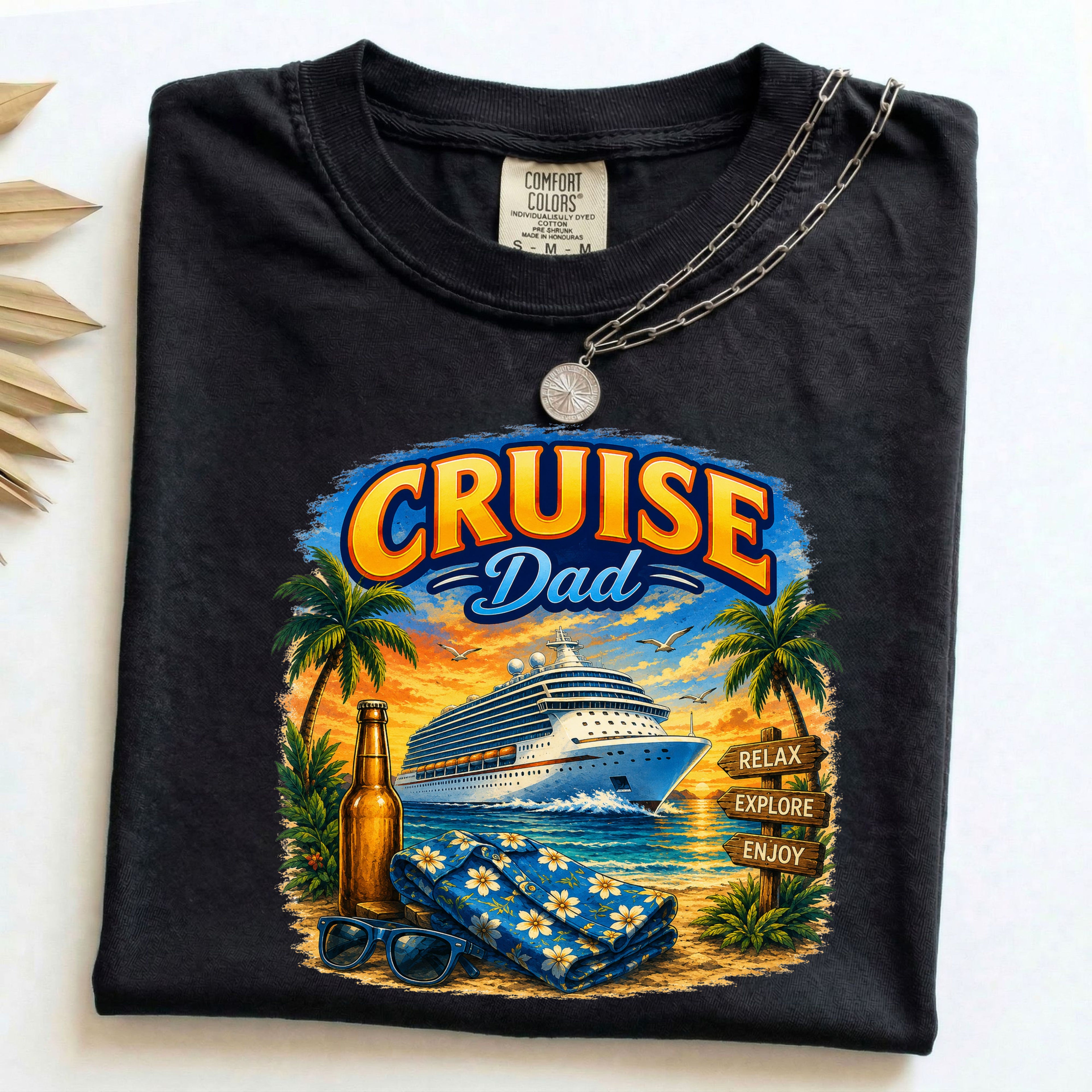 Cruise Dad T-Shirt — Vintage Tropical Cruise Ship Graphic Tee
