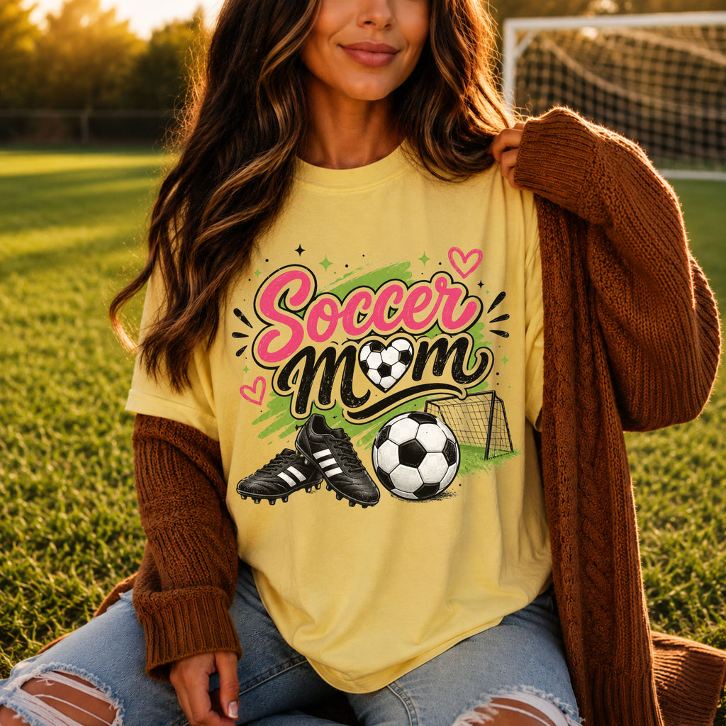 Comfort Color Soccer Mom Graphic T-Shirt
